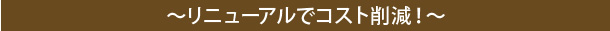 ～リニューアルでコスト削減！～